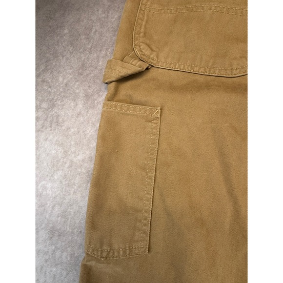 Carhartt Relaxed Fit Flannel Lined Work Pants Mens 40x30 Khaki Tan - Picture 10 of 12